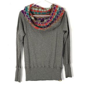Missoni Off The Shoulder Cowl Sweatshirt Sweater
